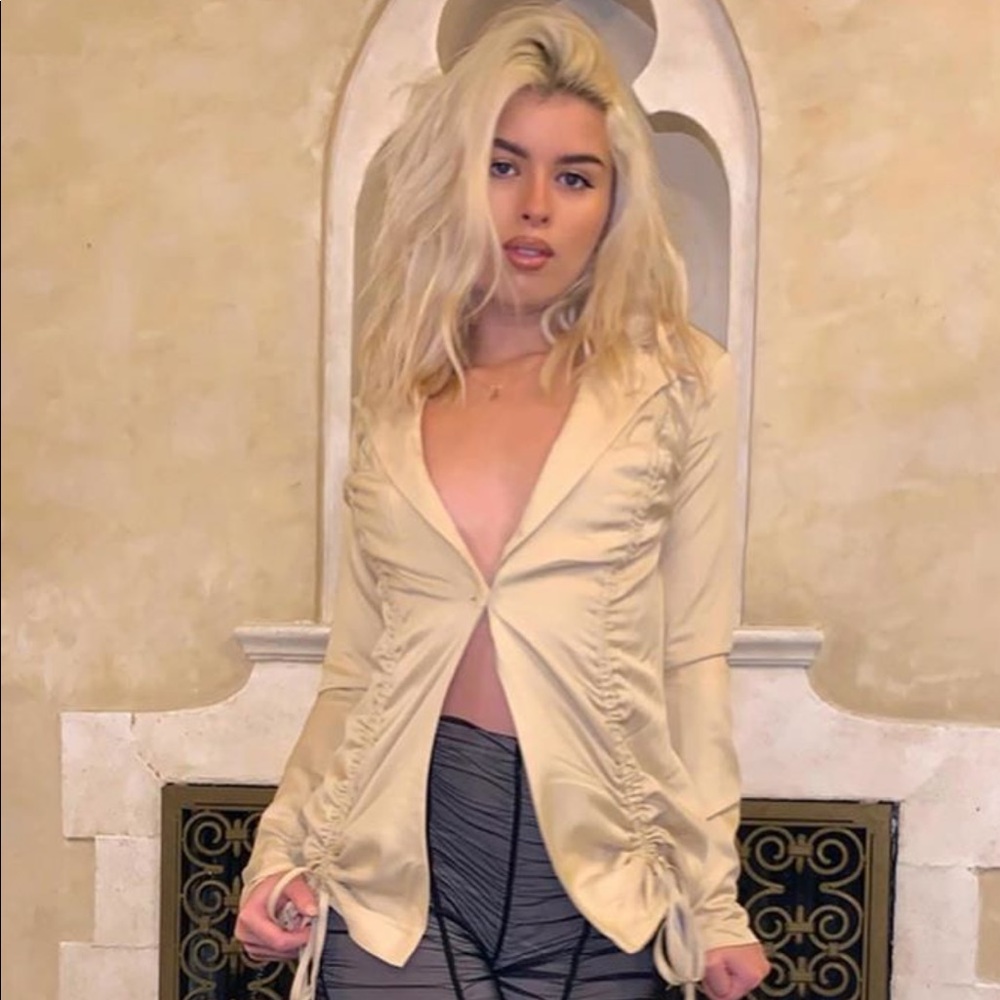 Ruched Blazer Top